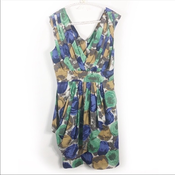 BCBG Maxazria silk faux wrap mini dress Sz 8 - Picture 1 of 2